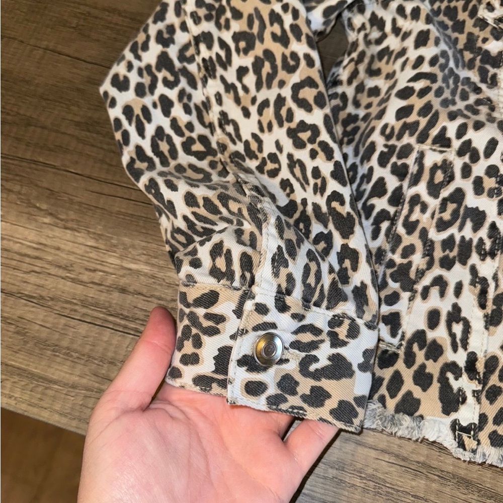 Altar'd State Leopard Print Denim Jacket - Picture 3 of 6